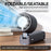 JF132 Handheld Cooling Fan Foldable 199-Speed 3000mAh Digital Display USB-C Portable Desktop Cooler Fan - Black - 3