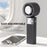 JF132 Handheld Cooling Fan Foldable 199-Speed 3000mAh Digital Display USB-C Portable Desktop Cooler Fan - Black - 6