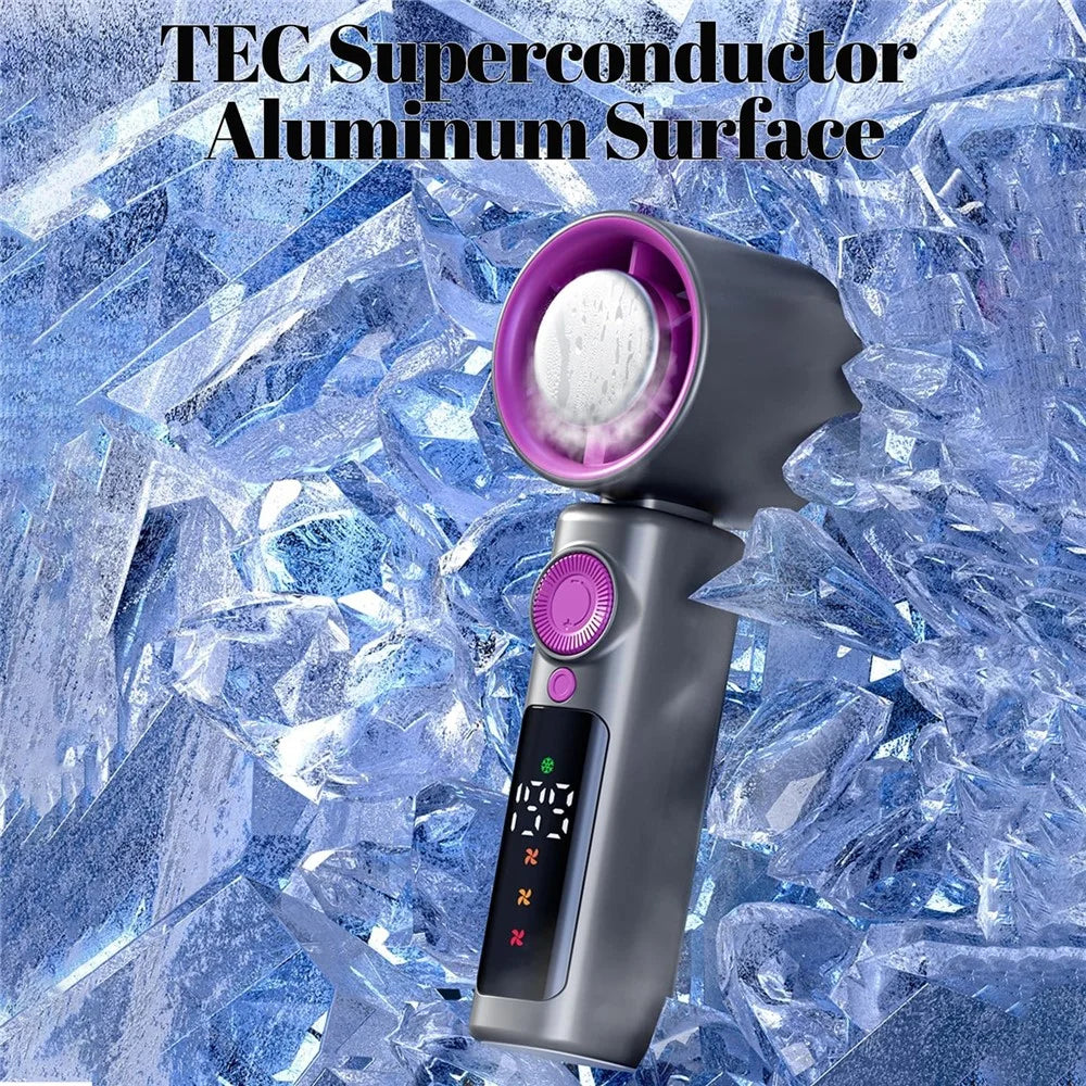 JF139 Portable Handheld Fan 4000mAh Digital Display 199-Speed USB Rechargeable Cooling Fan for Outdoor Office - Grey - 2