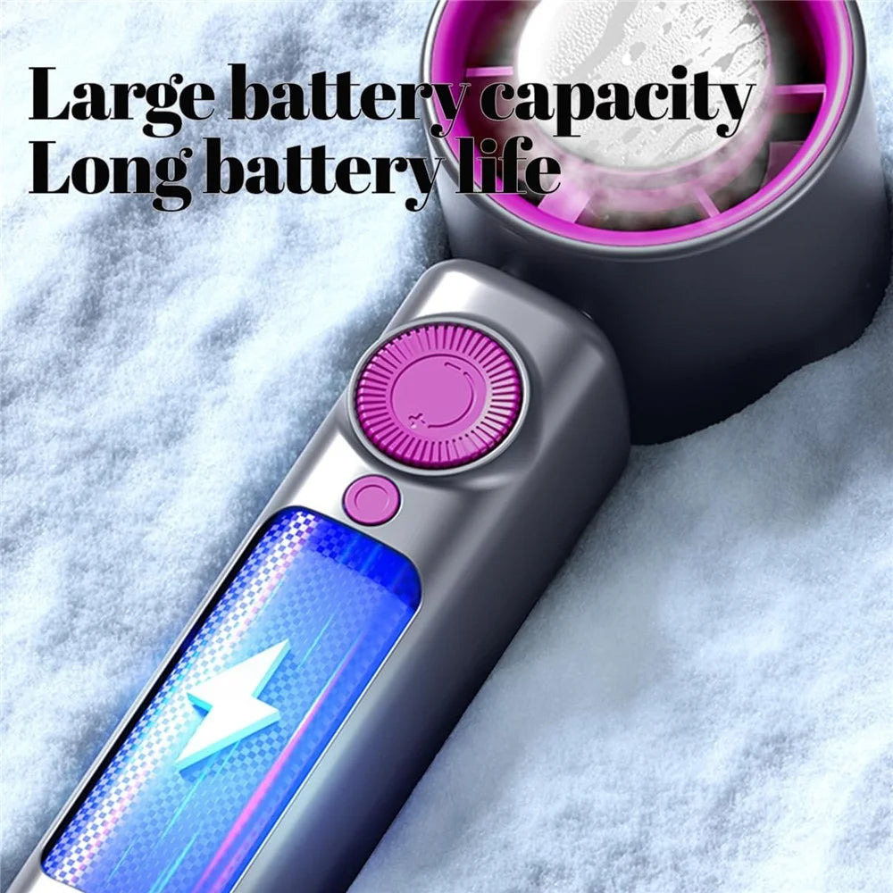 JF139 Portable Handheld Fan 4000mAh Digital Display 199-Speed USB Rechargeable Cooling Fan for Outdoor Office - Grey - 3