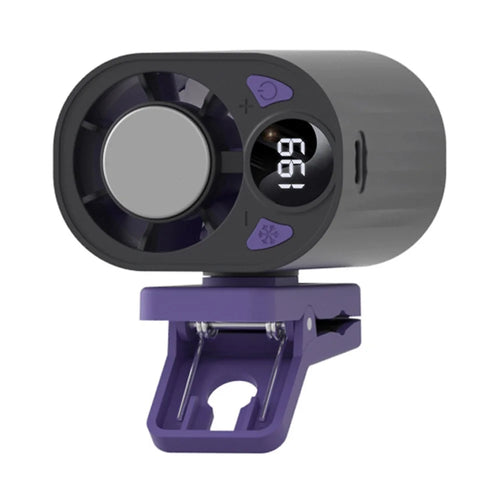 X30 Portable Turbo Cooling Clip Fan LED Display 1800mAh USB-C Fast Charging Waist-Mounted Handheld Fan for Car Outdoor - Black - 1
