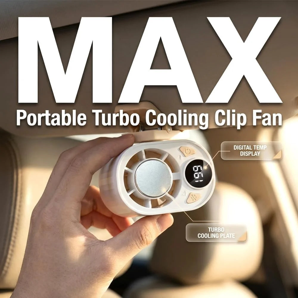 X30 Portable Turbo Cooling Clip Fan LED Display 1800mAh USB-C Fast Charging Waist-Mounted Handheld Fan for Car Outdoor - Black - 4