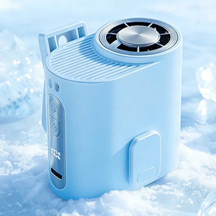 Y66 Waist Fan 2000mAh Semiconductor Cooling 5-Speed Digital Display Clip-on Portable Fan for Outdoor Sports - Blue - 1