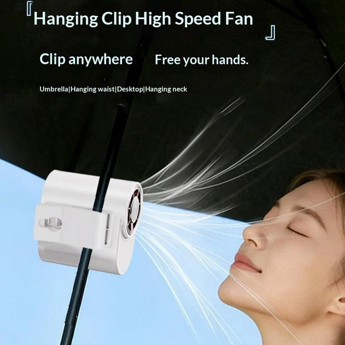 Y66 Waist Fan 2000mAh Semiconductor Cooling 5-Speed Digital Display Clip-on Portable Fan for Outdoor Sports - Blue - 5