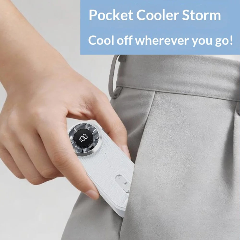 Y61 Mini Handheld Fan 10m / s High Speed 100-Level Turbine USB-C Rechargeable Portable Fan for Outdoor - White - 5