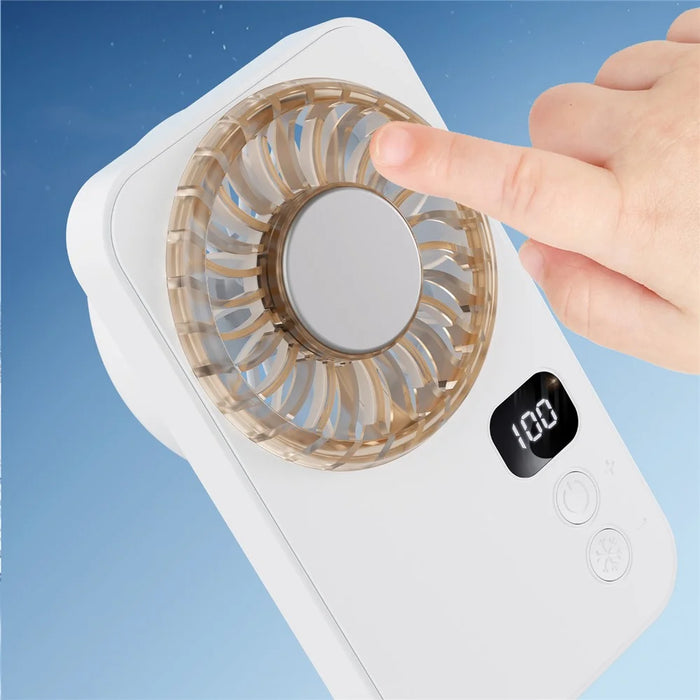 X28 Ultra-Slim Card Design Cooling Fan Pocket Desktop Portable Handheld Mini Fan with Hand Strap - White - 5