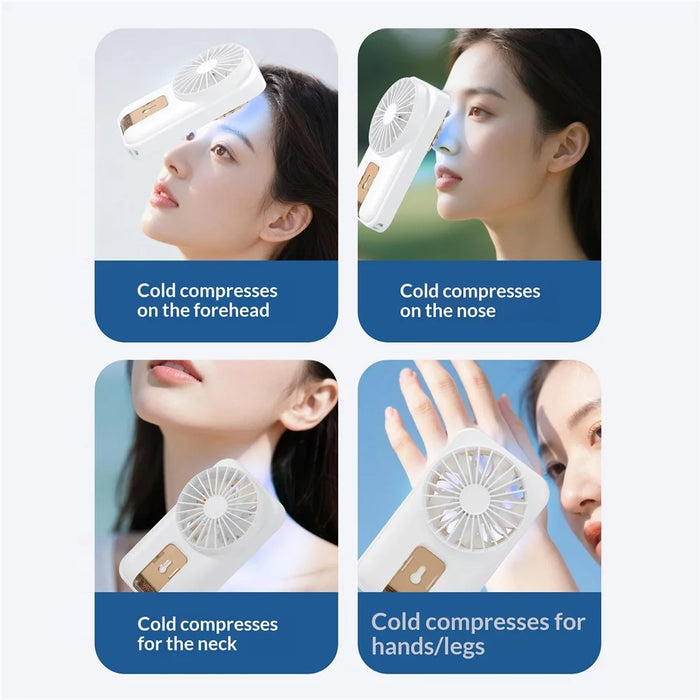 X28 Ultra-Slim Card Design Cooling Fan Pocket Desktop Portable Handheld Mini Fan with Hand Strap - White - 6