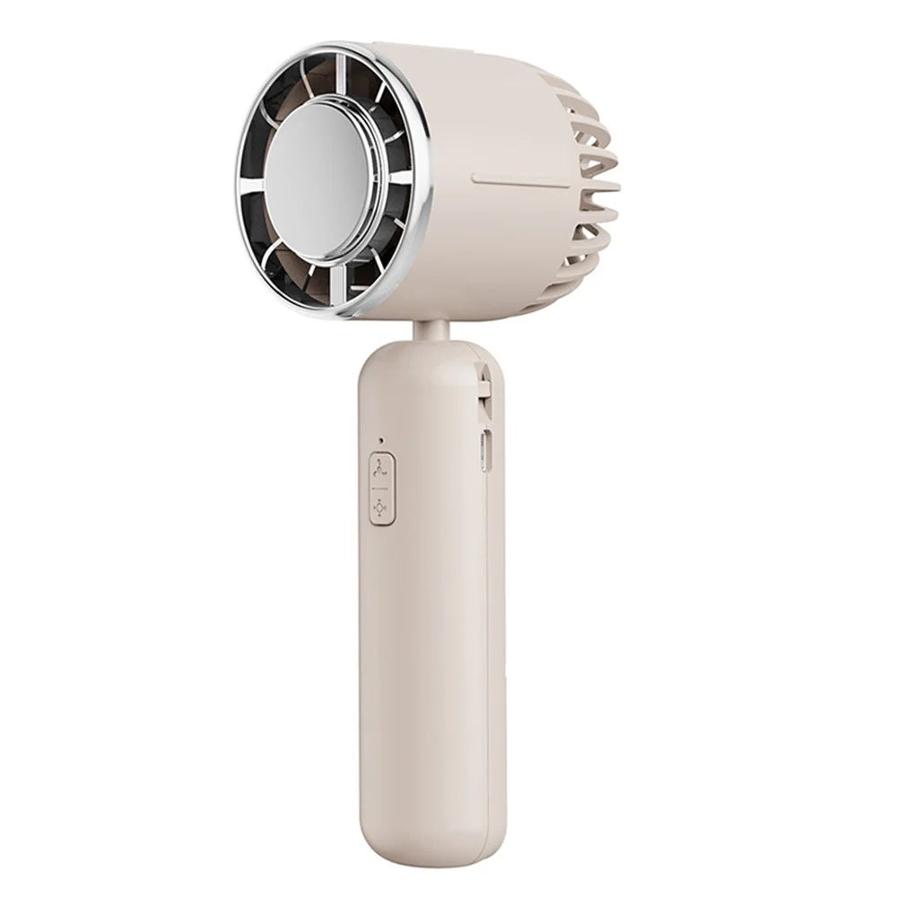 Y26 Summer Semiconductor Ice Ball Cooling Fan Adjustable 3-Speed Portable Handheld Folding Fan - Khaki - 1