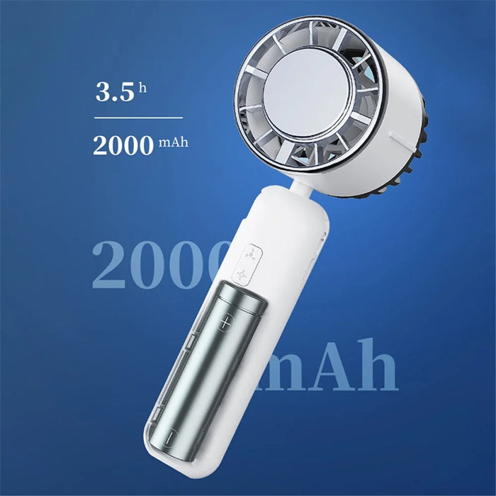 Y26 Summer Semiconductor Ice Ball Cooling Fan Adjustable 3-Speed Portable Handheld Folding Fan - Khaki - 4