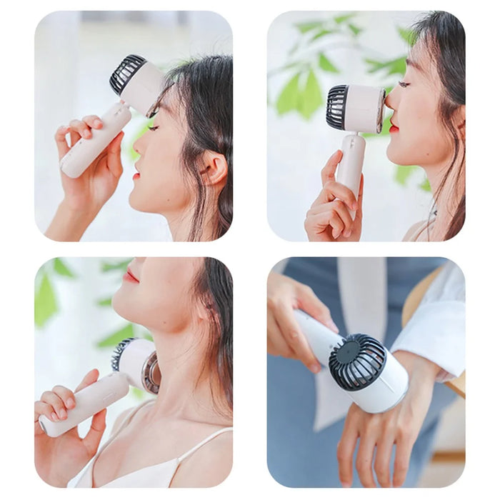 Y26 Summer Semiconductor Ice Ball Cooling Fan Adjustable 3-Speed Portable Handheld Folding Fan - Khaki - 7