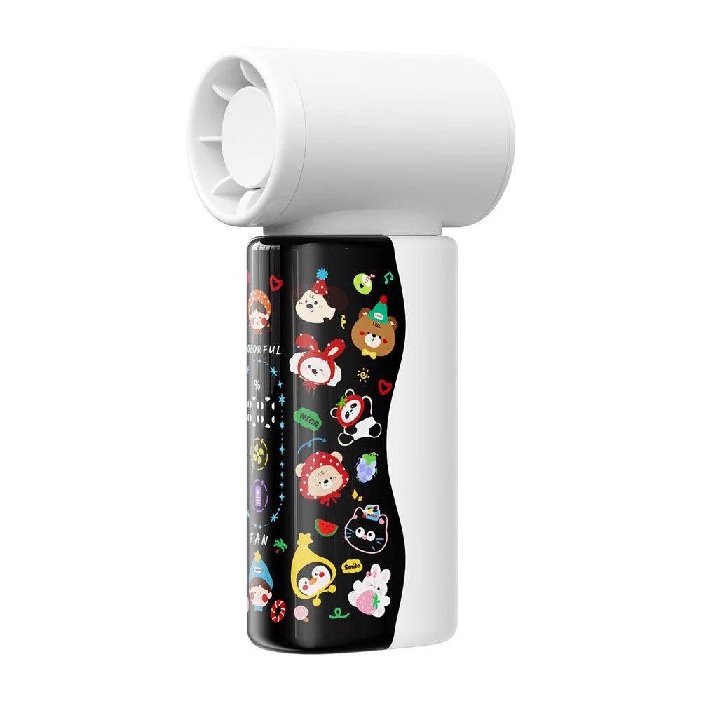 M126 Mini Handheld Fan Colorful Curved Screen Portable 18000RPM High Speed Turbine Pocket Fan - White - 6