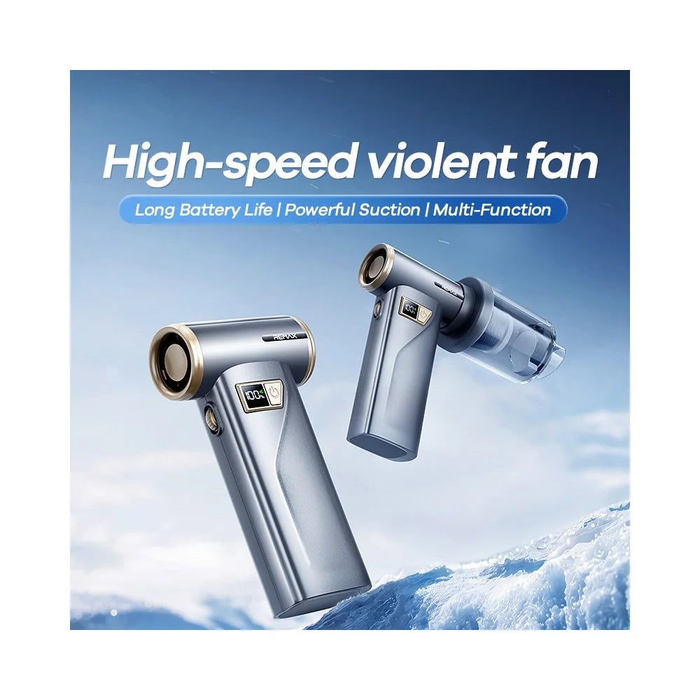 REMAX RS-SF29 2-in-1 Handheld Turbo Fan 4000mAh 100W Wind Pressure 100 Gears Blow Vacuum Cleaner for Home Car - Tarnish - 3