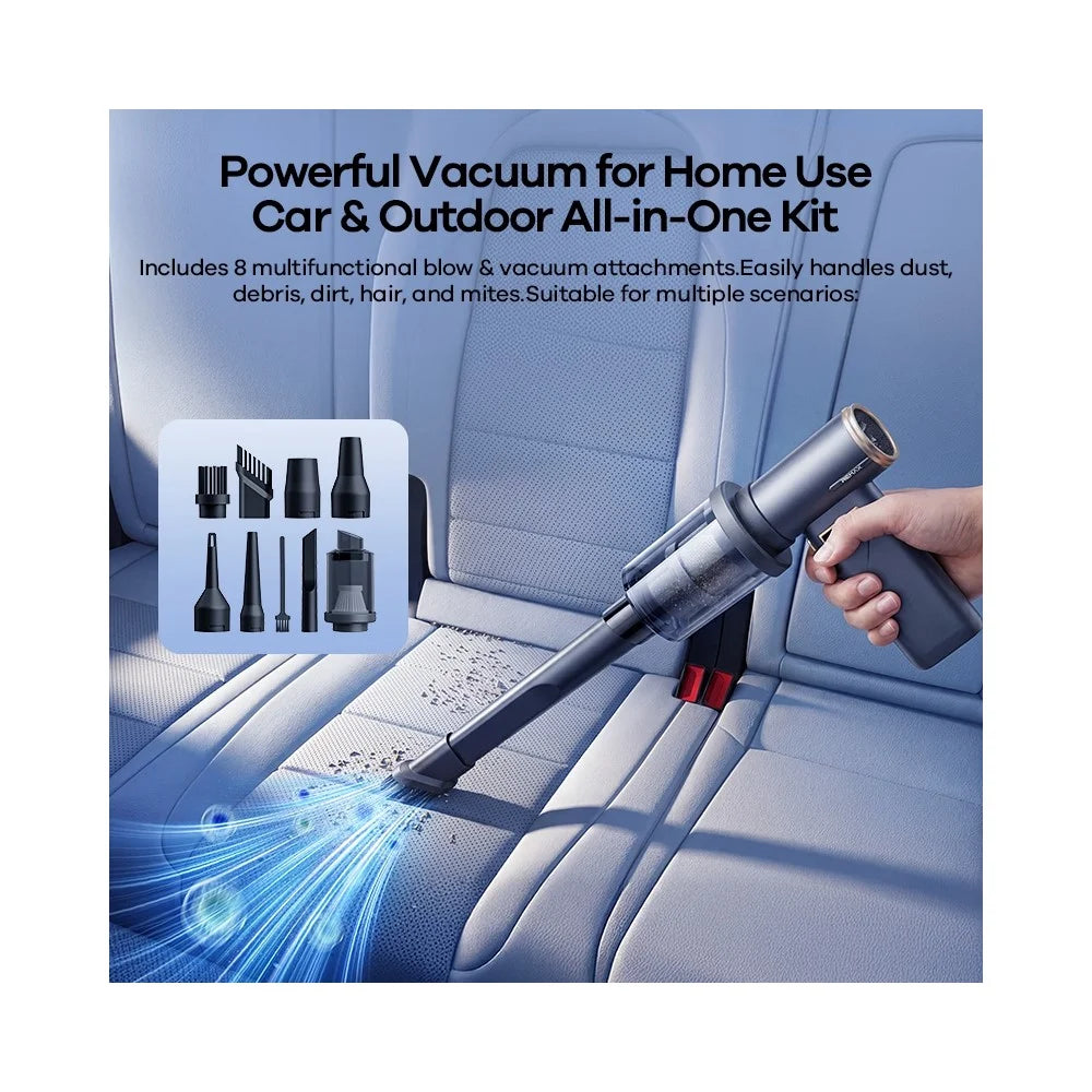 REMAX RS-SF29 2-in-1 Handheld Turbo Fan 4000mAh 100W Wind Pressure 100 Gears Blow Vacuum Cleaner for Home Car - Tarnish - 6