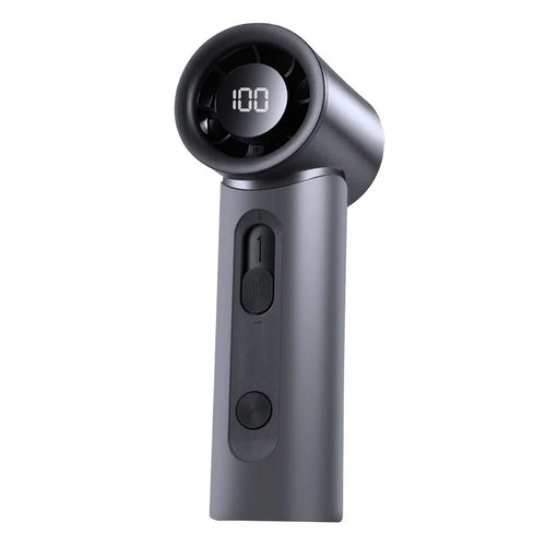 Y60 Handheld Fan Portable 20000RPM Turbo Motor 100-Speed Levels LED Display 1800mAh Mini Fan for Outdoor - Grey - 1