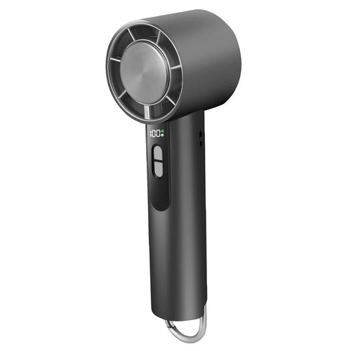 Y58 Handheld Neck Fan Portable 3000mAh 10000RPM Cooling Ice Compress 100-Speed Foldable Fan for Outdoor - Grey - 1