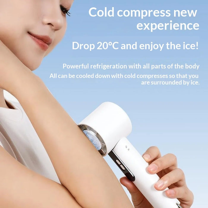 Y58 Handheld Neck Fan Portable 3000mAh 10000RPM Cooling Ice Compress 100-Speed Foldable Fan for Outdoor - Grey - 5