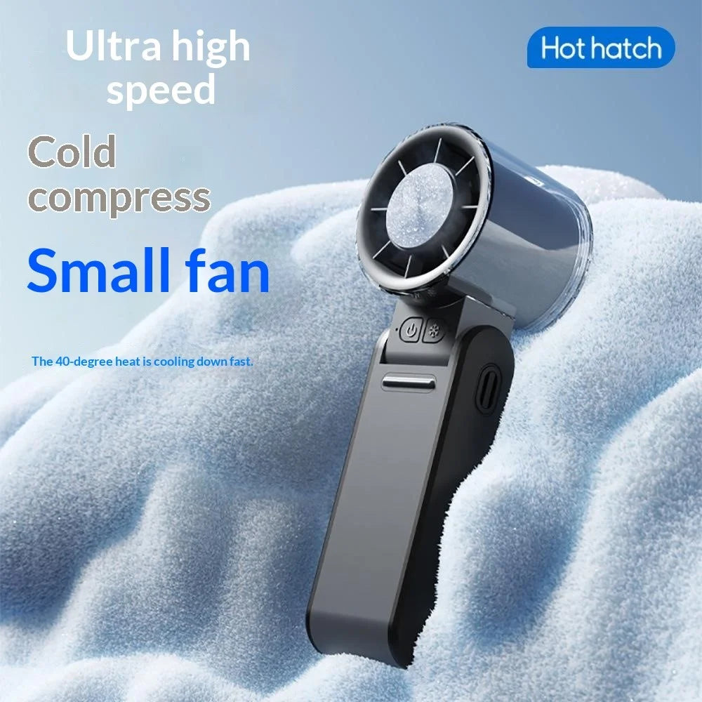 H21 Portable Semiconductor Cooling Fan 4000mAh 8000RPM Silent Handheld Foldable Neck Hanging Desktop Fan - Grey - 2