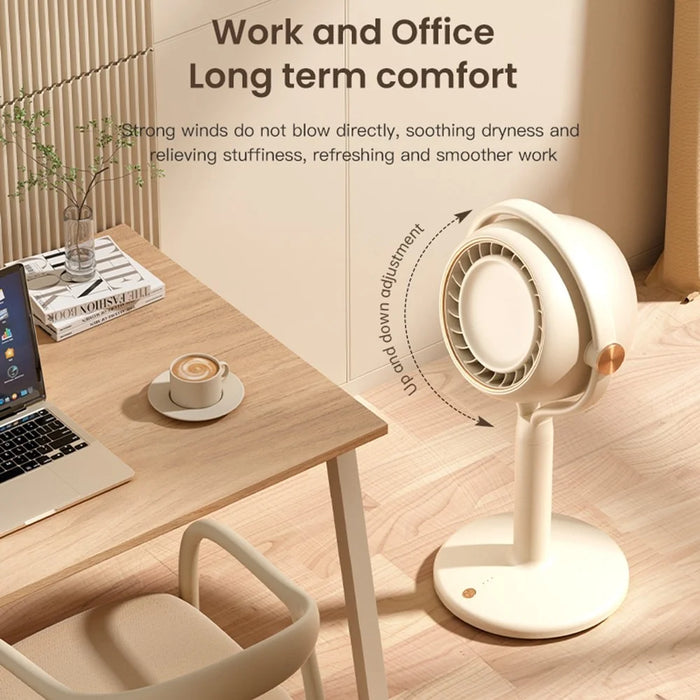 Y-3 Floor Standing Fan USB Rechargeable 3 Speed Bladeless Turbo Air Circulation Fan for Bedroom Office - Beige - 5