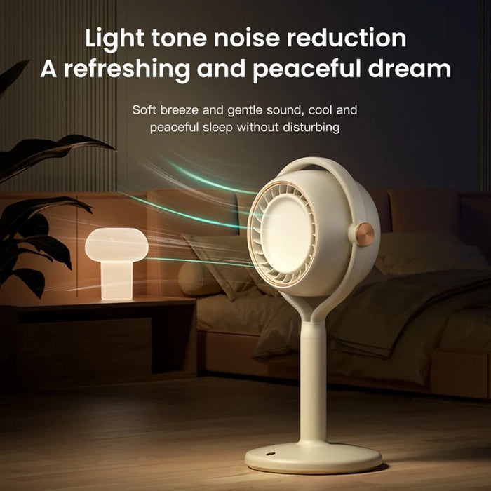 Y-3 Floor Standing Fan USB Rechargeable 3 Speed Bladeless Turbo Air Circulation Fan for Bedroom Office - Beige - 6