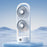 Y-9 Dual Head Folding Fan Rechargeable Twin Turbine Vertical Horizontal Hanging Circulating Fan - White - 2
