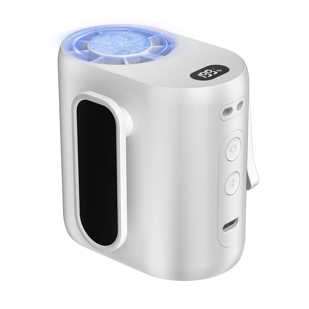 F-070 Portable Waist Fan Semiconductor Cooling 5-Speed Mini Fan for Outdoor Work - White - 1