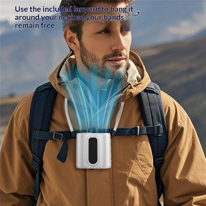 F-070 Portable Waist Fan Semiconductor Cooling 5-Speed Mini Fan for Outdoor Work - White - 2
