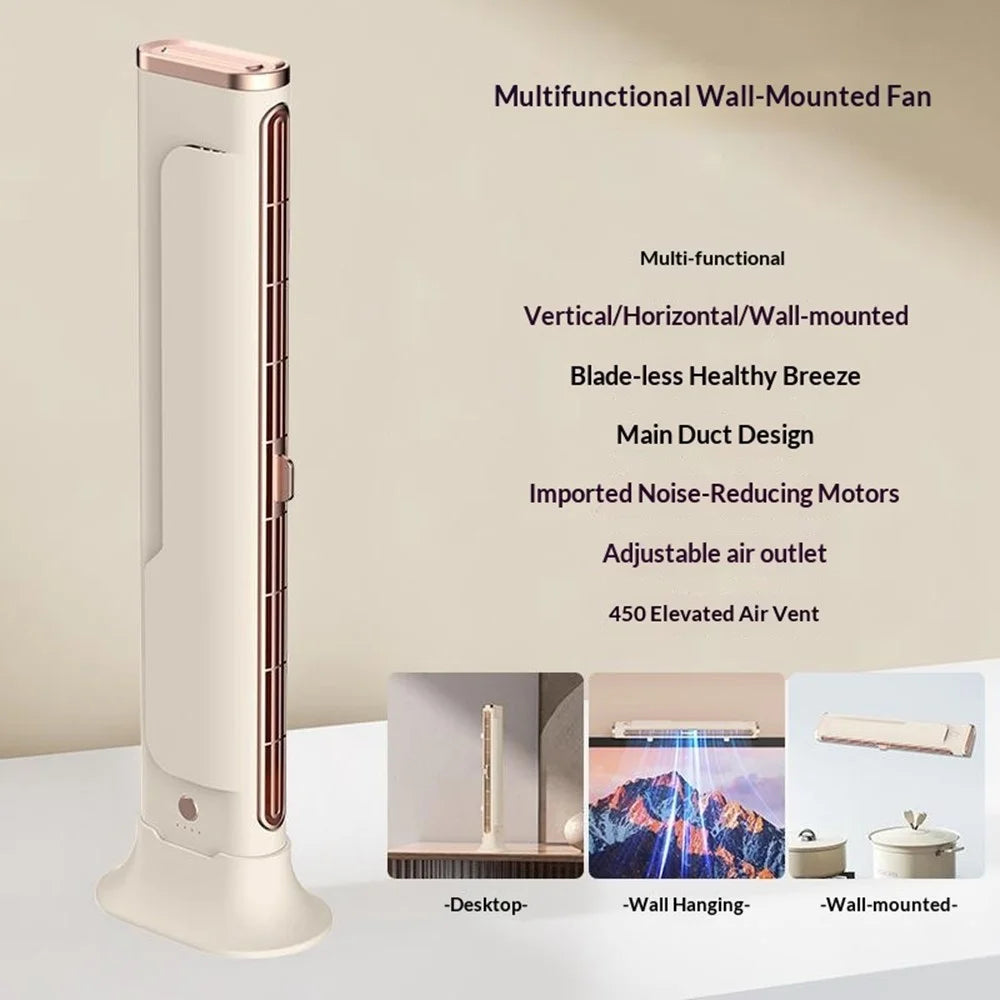 F3 Bladeless Desktop Fan Adjustable Air Outlet Wall Mount Table Fan for Office Kitchen Bedroom - Beige - 2