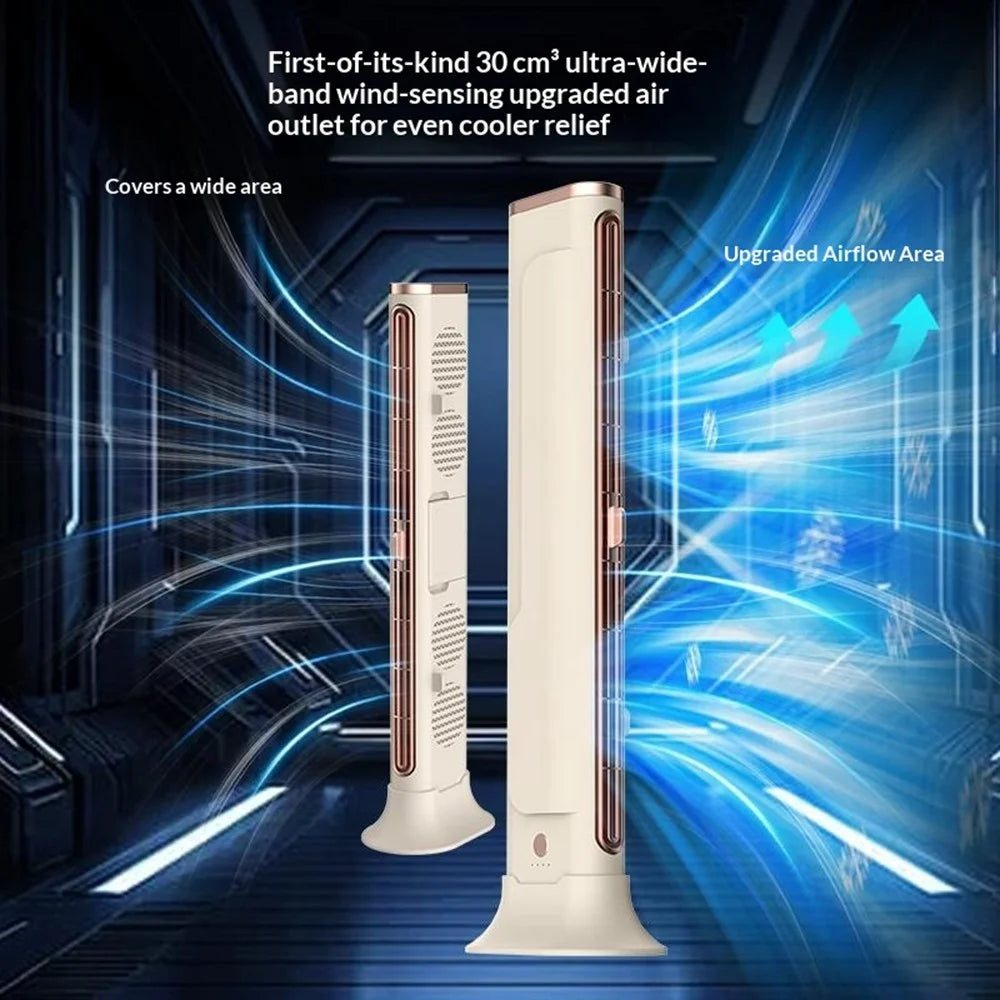 F3 Bladeless Desktop Fan Adjustable Air Outlet Wall Mount Table Fan for Office Kitchen Bedroom - Beige - 7