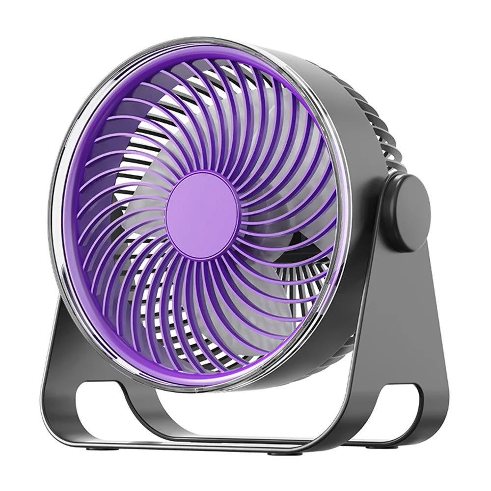 Z2 5-Speed Portable Circulation Desk Fan 1200mAh Type-C Rechargeable Cooling Fan - Grey - 1