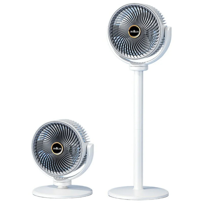 JKJ-108 Air Circulation Desk Fan 2400mAh 5-Speed Adjustable Height Oscillating Floor Fan - White Grey - 1