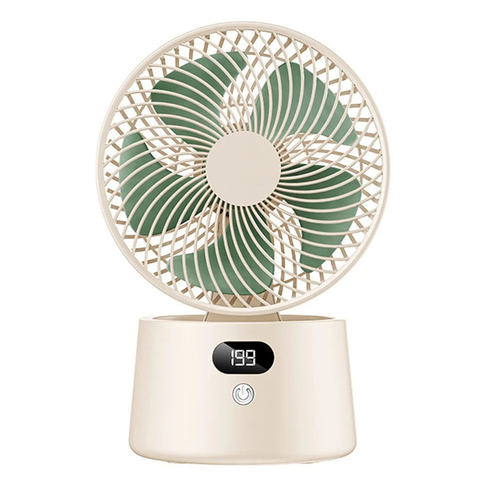 FA10 Rechargeable Desktop Fan 199-Speed Stepless Adjustable Digital Display for Home Office - Beige - 2