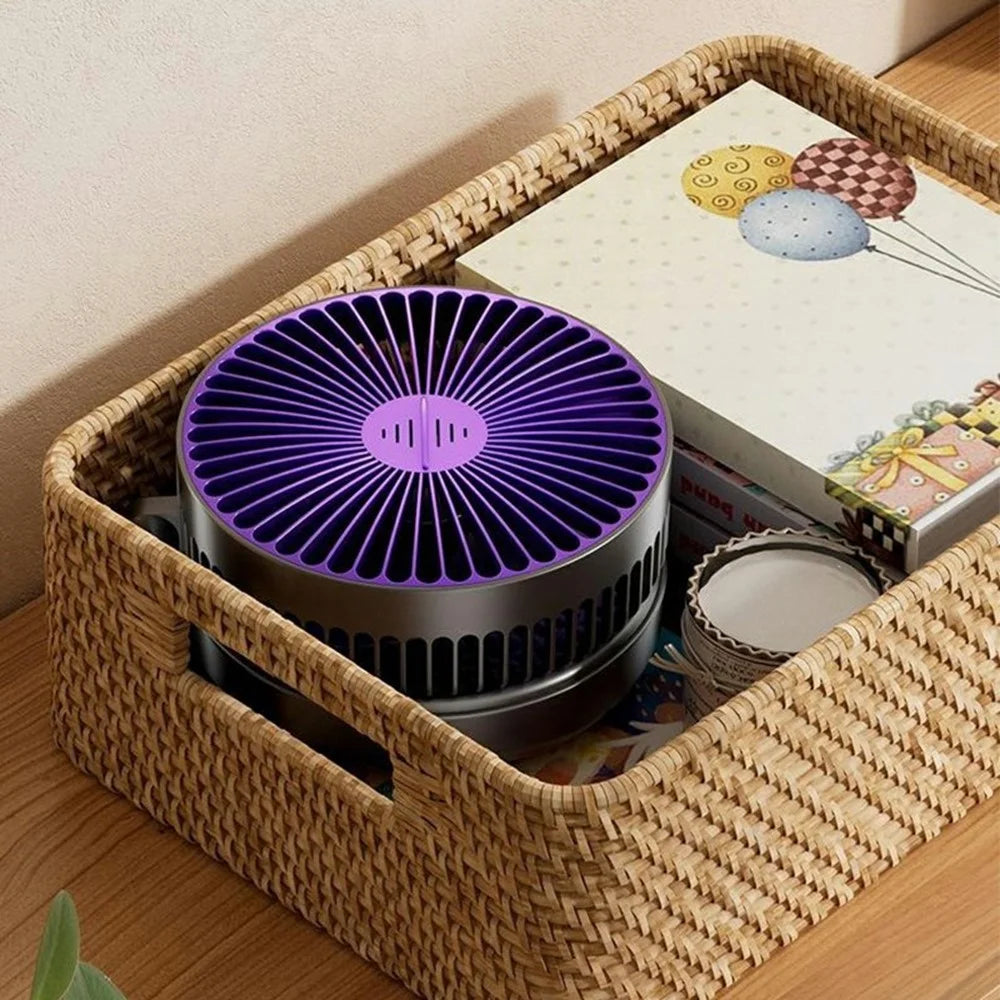 4800mAh USB-C Rechargeable Foldable Wall Mounted Circulating Fan with Night Light 5-Speed Brushless Fan - Grey - 7