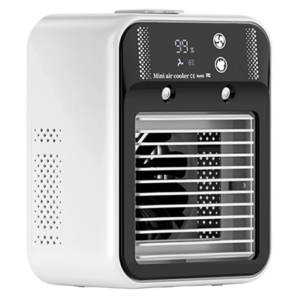 L8 Mini Air Cooler 500ml Tank 3000mAh Rechargeable 25W 2-Speed Desktop Mist Fan - 1