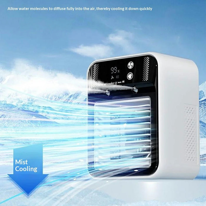 L8 Mini Air Cooler 500ml Tank 3000mAh Rechargeable 25W 2-Speed Desktop Mist Fan - 3