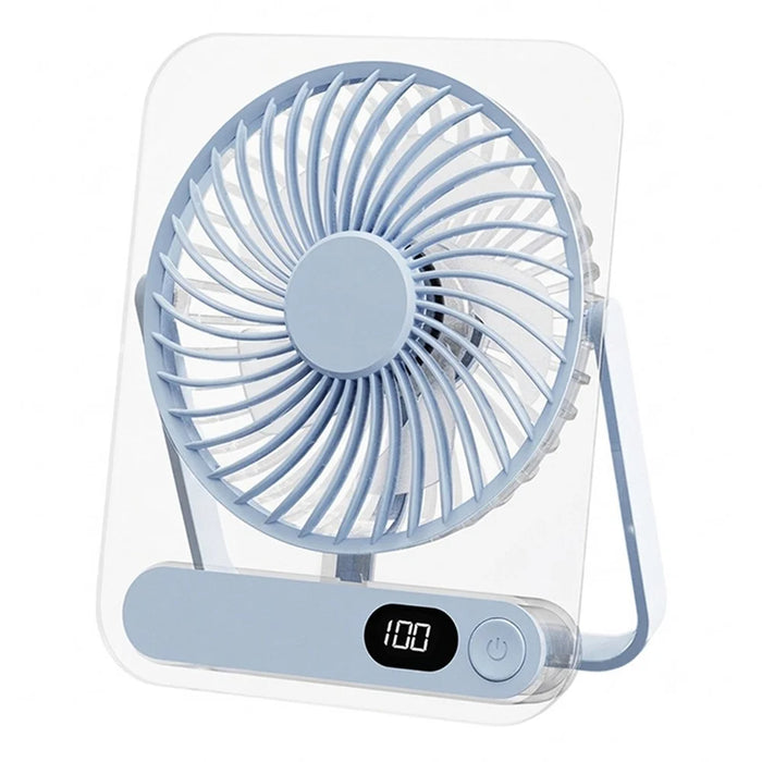 L1 Ultra Slim Foldable Desktop Fan USB Rechargeable 5-Speed Summer Cooling Fan - Blue - 1