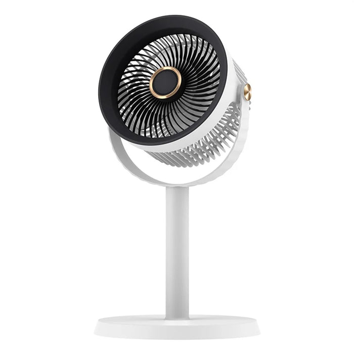 F900 5-Speed USB Desk Fan 4000mAh Rechargeable 360 Degree Rotation Telescopic Floor Fan with Night Light - White+Black - 1