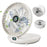 S1 Foldable Desk Fan 3-Speed USB-C Rechargeable Wall Mount Fan with 90 Degree Adjustable Angle - White - 1