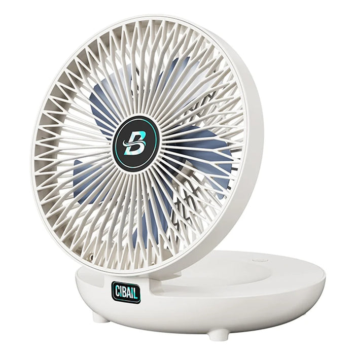 S1 Foldable Desk Fan 3-Speed USB-C Rechargeable Wall Mount Fan with 90 Degree Adjustable Angle - White - 2