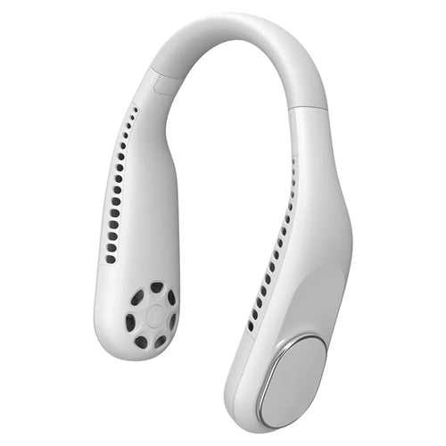 F60 Portable USB Charging Hanging Neck Mini Cooling Fan Summer Bladeless Fan Cooler - White - 1