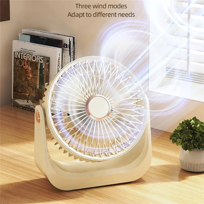 S3 Portable 2 in 1 Desk Wall Mount Fan 1200mAh Rechargeable 3-Speed Type-C Air Circulation Fan - Green - 6