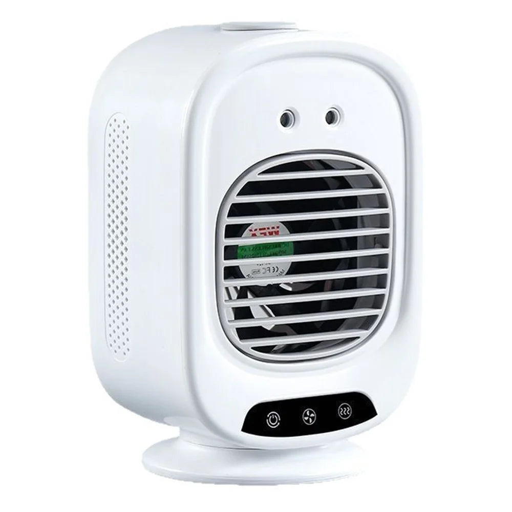 L16 Portable Air Conditioner Fan USB-C Rechargeable 3-Speed Desktop Cooling Mist Humidifier - White - 1