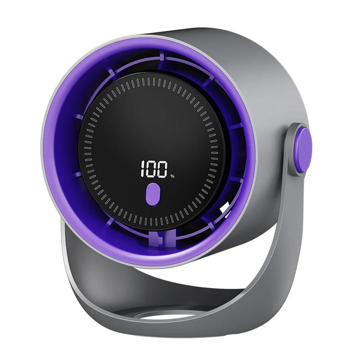 Z3 100-Speed Air Circulation Fan USB Rechargeable 360 Degree Oscillation Wall Mount Desktop Fan - Gray Purple - 1