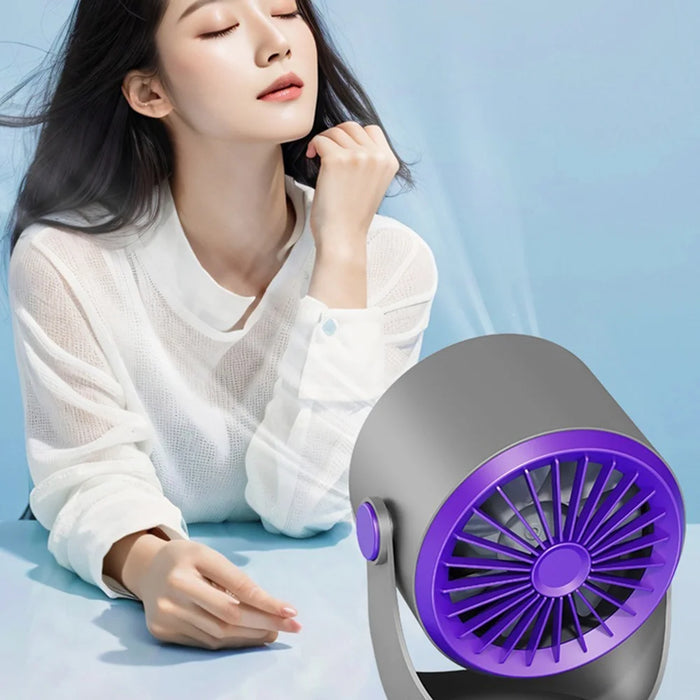 Z3 100-Speed Air Circulation Fan USB Rechargeable 360 Degree Oscillation Wall Mount Desktop Fan - Gray Purple - 6