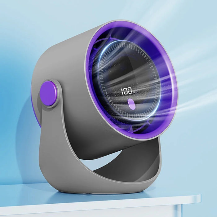 Z3 100-Speed Air Circulation Fan USB Rechargeable 360 Degree Oscillation Wall Mount Desktop Fan - Gray Purple - 7