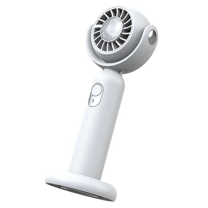 F10 Mini Portable Handheld Desktop Neck Hanging Rotatable Fan Cooler Rechargeable Summer Cooling Fan - White - 1