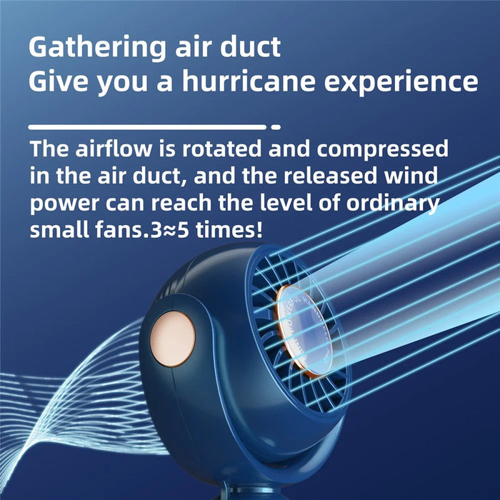 F10 Mini Portable Handheld Desktop Neck Hanging Rotatable Fan Cooler Rechargeable Summer Cooling Fan - White - 4