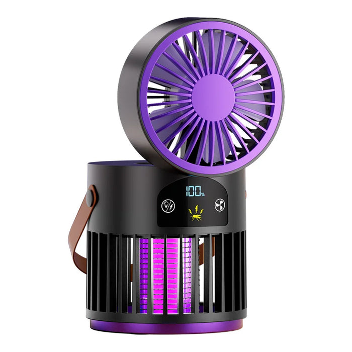 DF1 2 in 1 Fan Mosquito Killer Lamp with 5-Speed Brushless Motor for Outdoor Camping Home - Black Purple - 1