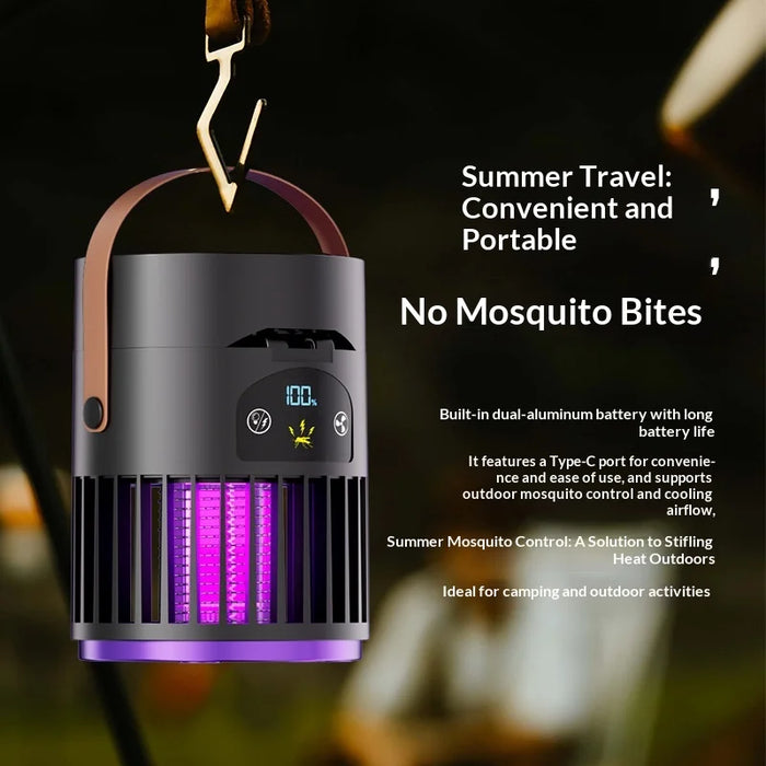 DF1 2 in 1 Fan Mosquito Killer Lamp with 5-Speed Brushless Motor for Outdoor Camping Home - Black Purple - 2
