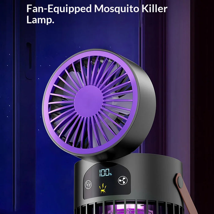 DF1 2 in 1 Fan Mosquito Killer Lamp with 5-Speed Brushless Motor for Outdoor Camping Home - Black Purple - 5