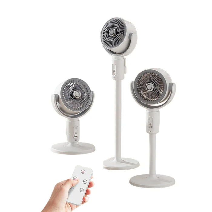 F1 Air Circulator Fan Adjustable Height Quiet Desktop Floor Stand Fan with Remote Control - Plug-In Style - 1
